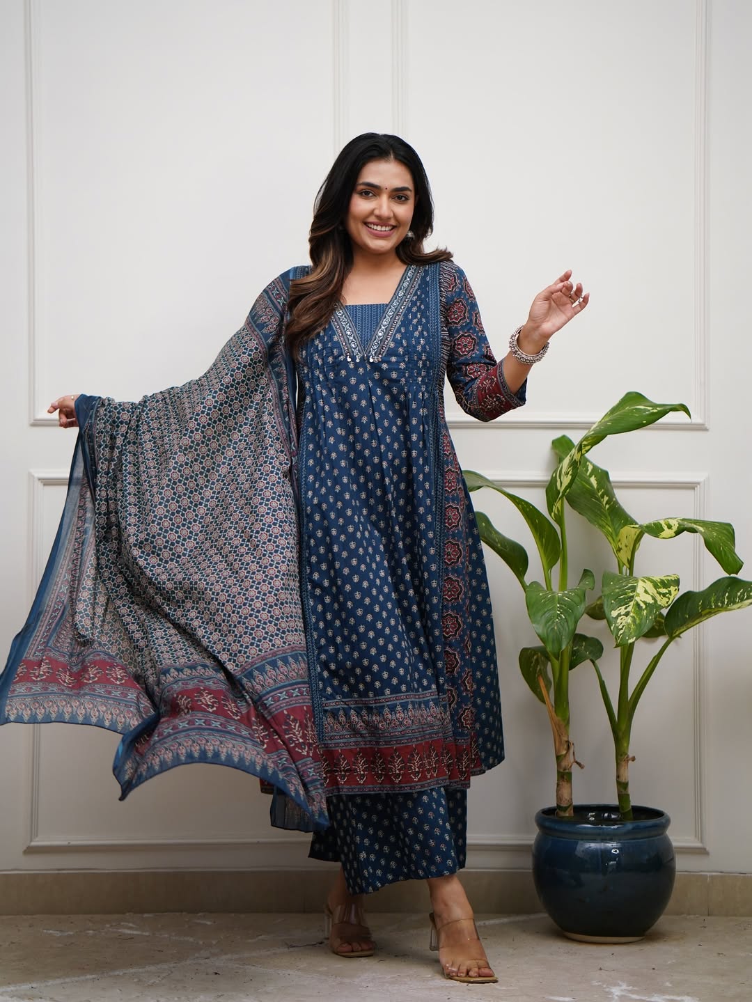 Premium Ajrakh print cotton Plazo sets