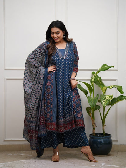 Premium Ajrakh print cotton Plazo sets