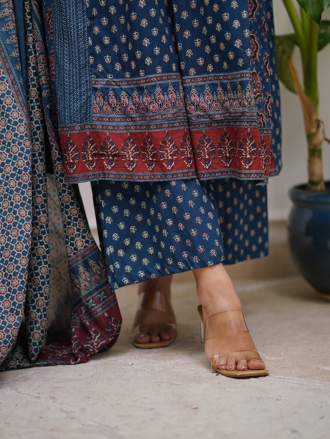 Premium Ajrakh print cotton Plazo sets