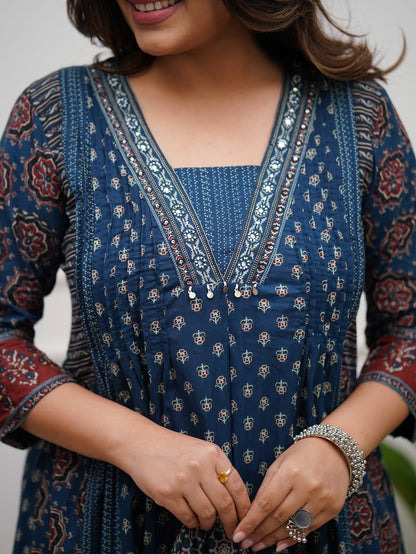 Premium Ajrakh print cotton Plazo sets