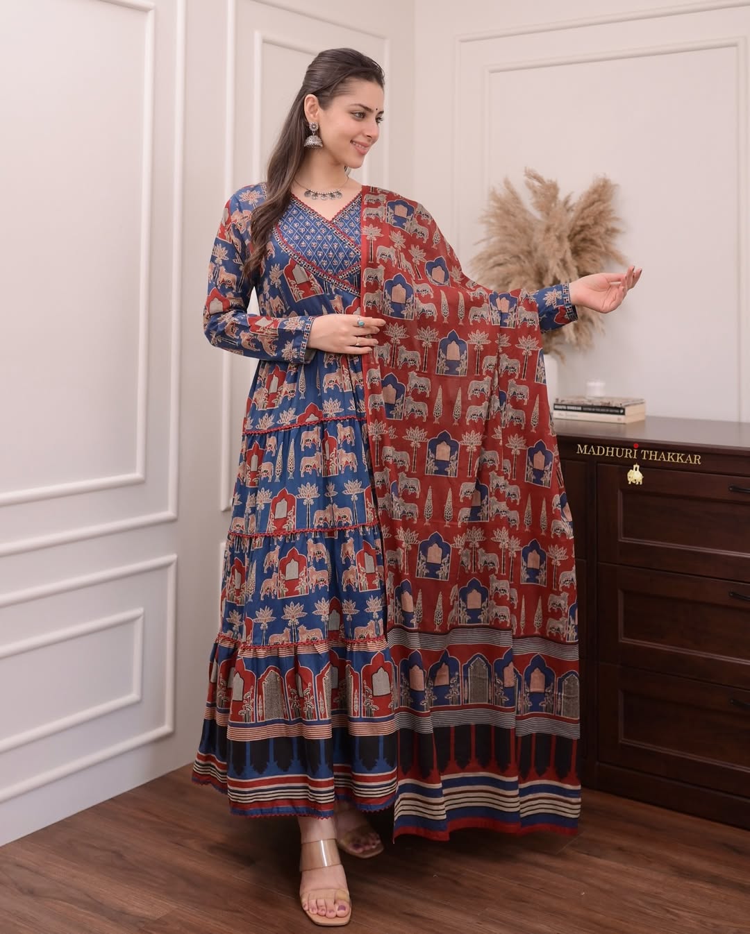 Women Printed Anarkali Kurta Set