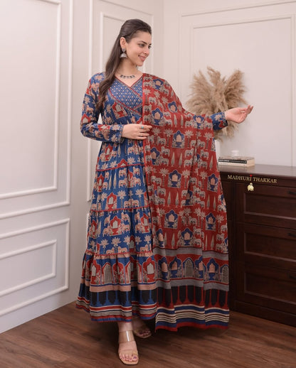 Women Printed Anarkali Kurta Set