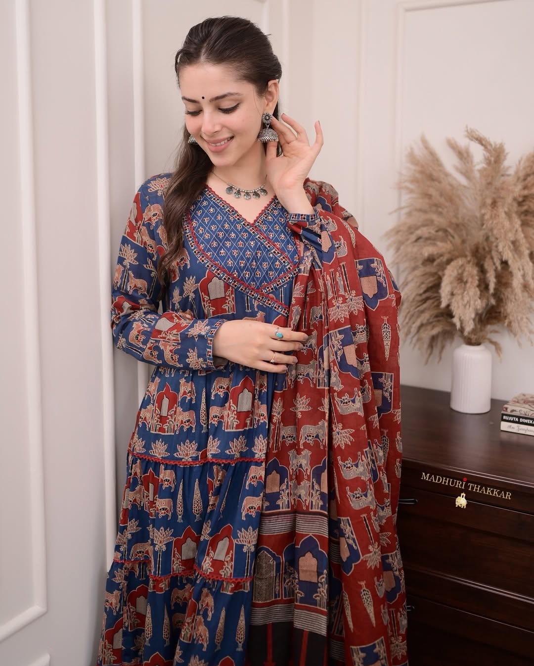 Women Printed Anarkali Kurta Set