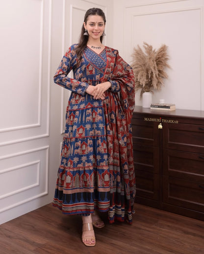 Women Printed Anarkali Kurta Set