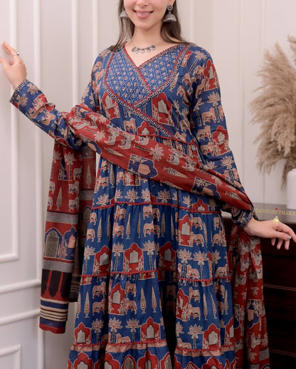 Women Printed Anarkali Kurta Set