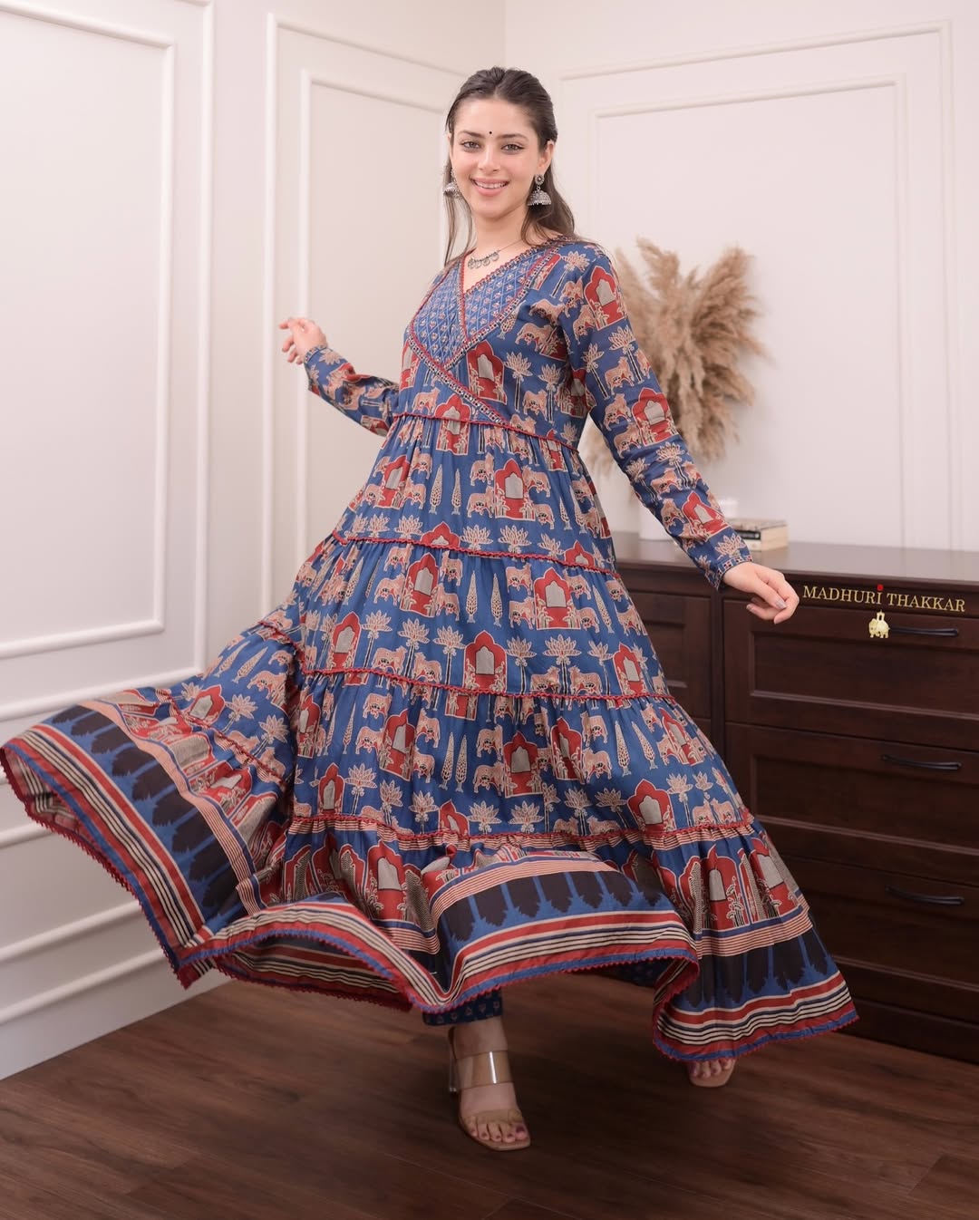 Women Printed Anarkali Kurta Set