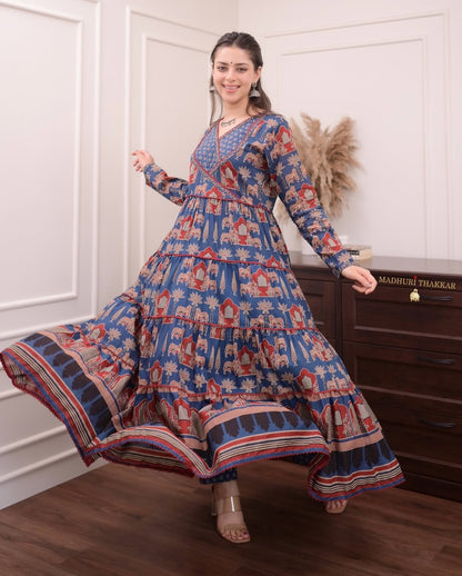 Women Printed Anarkali Kurta Set