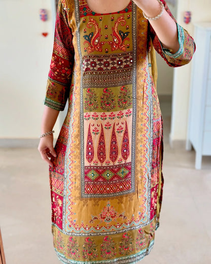 Pure Muslin Digital Print kurta Set with Dupatta
