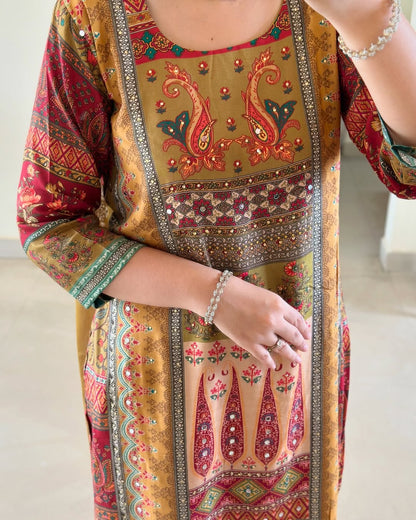 Pure Muslin Digital Print kurta Set with Dupatta