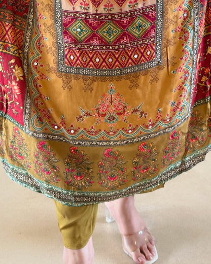 Pure Muslin Digital Print kurta Set with Dupatta