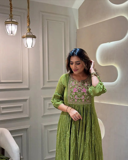 Pure Cotton Embroidered Kurta and Pants with Dupatta For Women